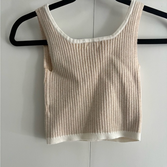 Wild Fable Ribbed Cream Crop Top - Picture 2 of 3